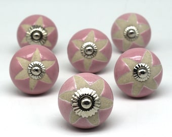 Ronde keramische handgeschilderde knoppen, lade trekt, kastknoppen, keukenkast handgrepen