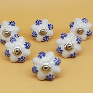 Brilliantly Hand Painted Ceramic knobs / Ceramic Drawer Pulls / Cabinet Knobs/ Kitchen Cabinet Door Handles / Cupboard Knobs