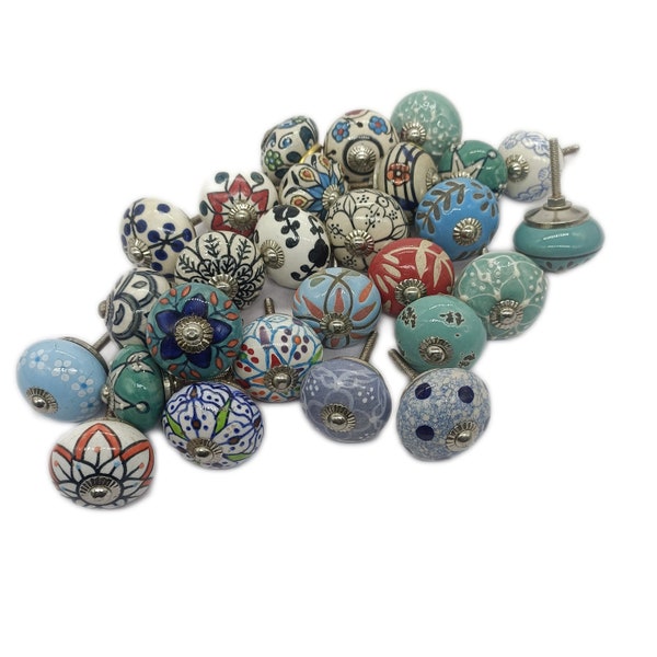 Surprise Ceramic knobs lot / Get knob in 1 USD / Stock Clearance Sale / Ceramic Knob / Cabinet Knobs / Assorted Ceramic Hand Made Knobs