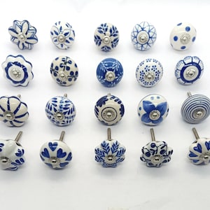 Blue and White Assorted Knobs From Our Collection / Blue and White Mix ...
