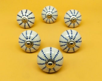 Brilliantly Hand Painted Ceramic knobs / Ceramic Drawer Pulls / Cabinet Knobs/ Kitchen Cabinet Door Handles / Cupboard Knobs