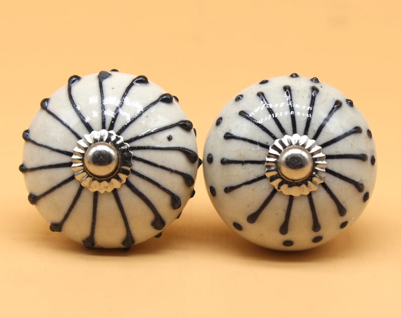 Brilliantly Hand Painted Ceramic Knobs / Ceramic Drawer Pulls Etsy