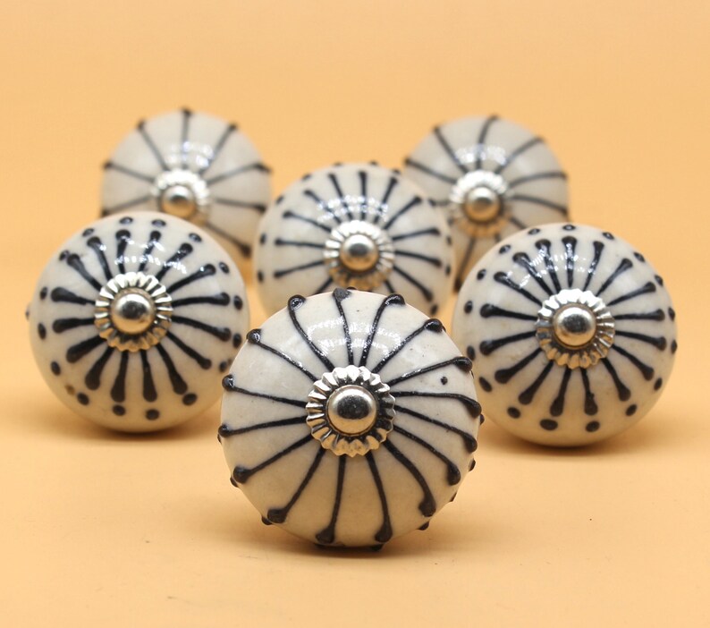 Brilliantly Hand Painted Ceramic Knobs / Ceramic Drawer Pulls Etsy