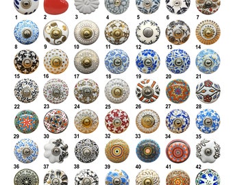 Premium Unique Style Hand Painted Ceramic Knobs/Drawer Pulls/ Furniture door knobs/Stunning Ceramic Knobs/ Instant Makeover To Old Furniture