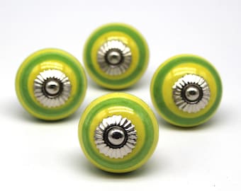 Round Ceramic Hand Painted knobs, Drawer pulls, Cabinet knobs, Kitchen Cupboard Handles