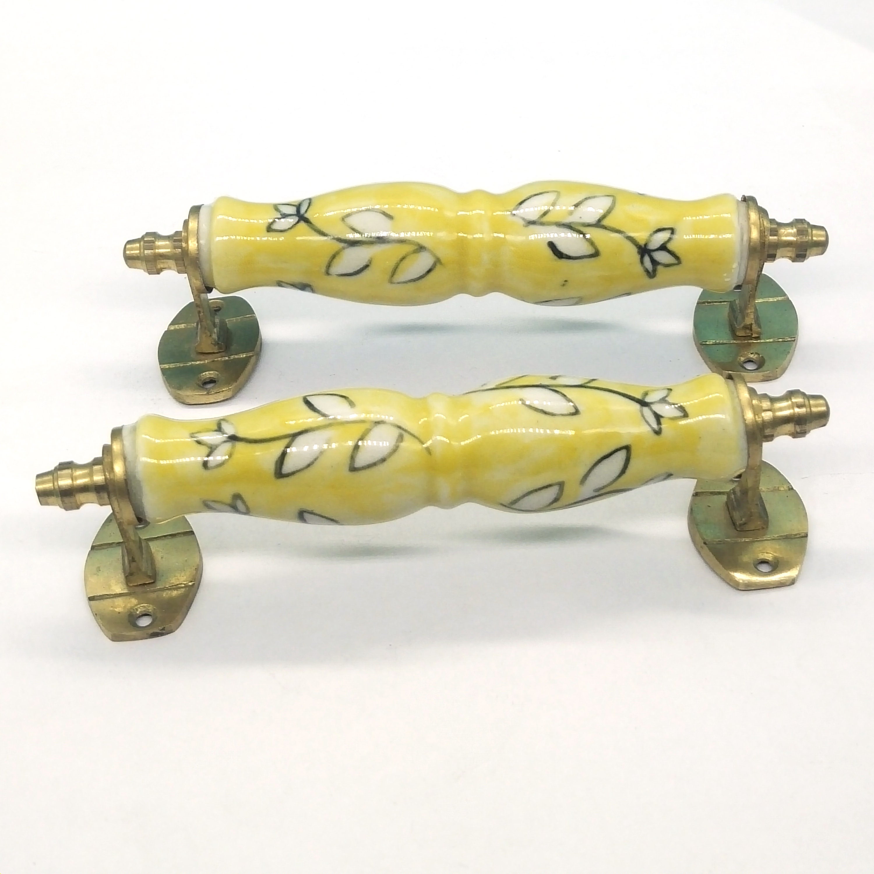 2er Set Keramik Schrankgriffe mit Messing Zubehör 7 Zoll | Etsy