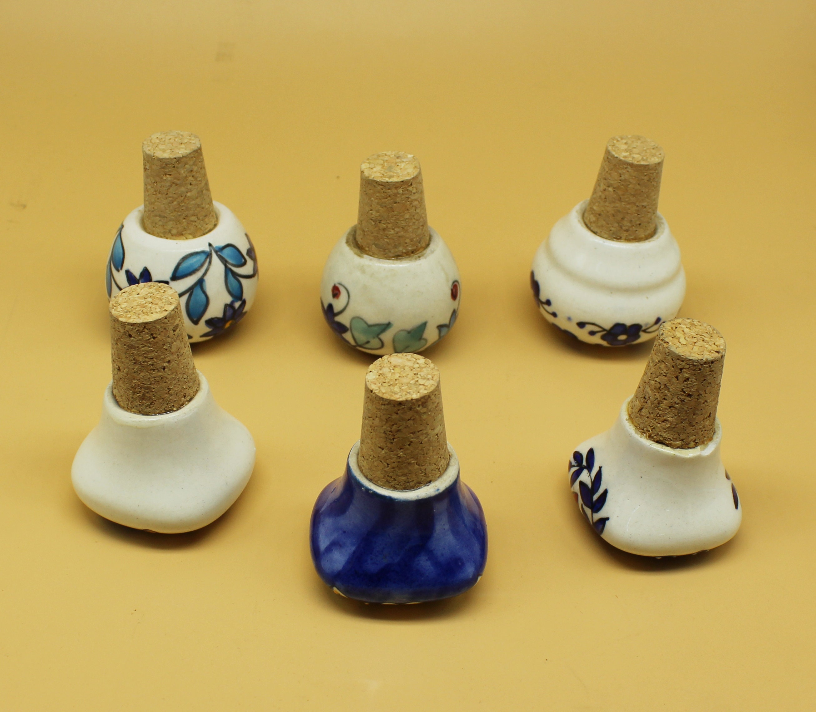 クリスマスギフト 手描き陶器製ワインストッパーセット 自分だけの 
