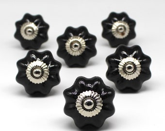 Perilla de cráter de forma de flor grande, perilla de gabinete artístico grande y hardware de muebles, manijas decorativas, perilla de tocador