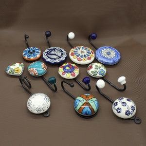 Gifting Purpose Hand Painted Ceramic Assorted Wall Hooks for Gifting Purpose , Assorted Ceramic Coat Hangers