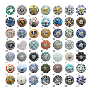 Vintage Style Hand Painted Ceramic Knobs / Drawer Pulls/ Furniture door knobs/ Stunning Ceramic Knobs/ Instant Makeover To Old Furniture