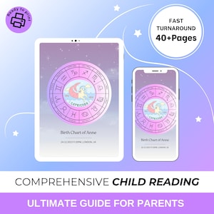 Lecture du thème astral bébé - lecture nouveau-né, lecture d'astrologie, cadeau pour nouveau-né, cadeau bébé personnalisé, astrologie enfant