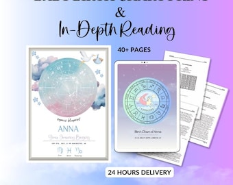 Baby Birth Chart Print &  Child Reading- Newborn Reading, Astrology Reading, Gift for Newborn, Custom Baby Gift, Child Astrology