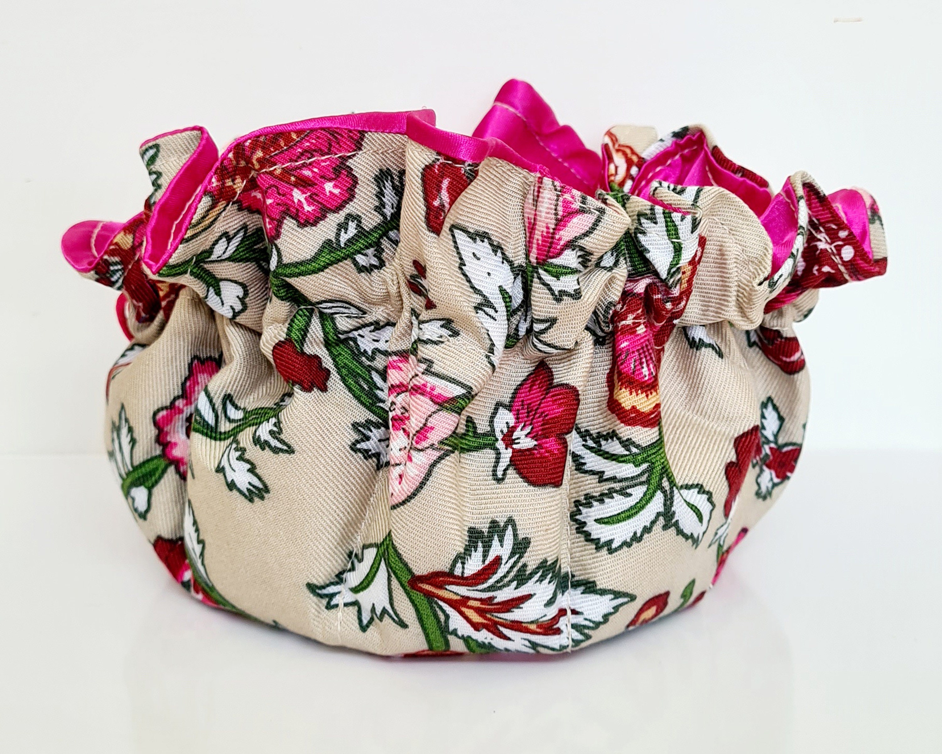 Vintage Style Drawstring Jewellery Bag With 8 Pockets Etsy