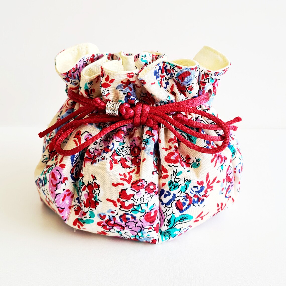 Vintage Style Drawstring Jewellery Bag With 8 Pockets Etsy