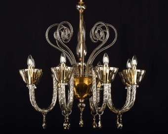 Murano Glass Chandelier with Swarovski Crystals, Belle Epoque Chandelier, Venetian Lighting, Hand Blown Glass Chandelier, Luxury Lighting