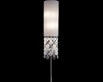 Murano Glass Floor Lamp with Soft Light, Standing Lamp with Silk Shade, High-End Lighting, Modern Floor Light, Italian Glass Lighting