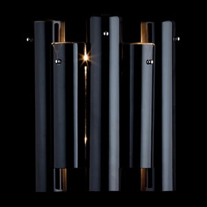 Black Tubes Sconce, Elegant Murano Glass Sconce, Modern Wall Light, Italian Glass Sconce, Black Lighting, Italian Glass Wall Light