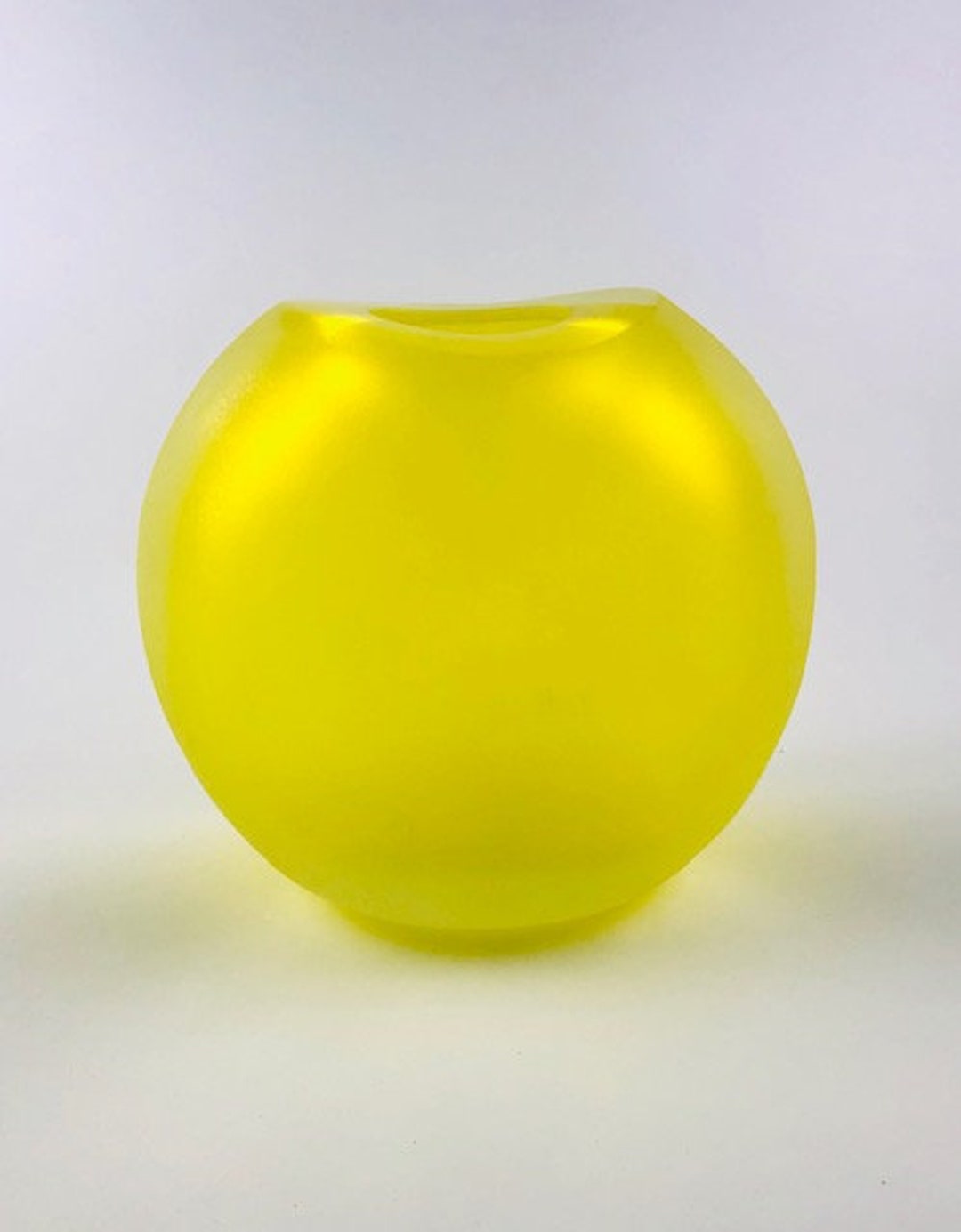 Yellow Glass Vase Murano Glass Vase Round Vase for Flowers Etsy Australia