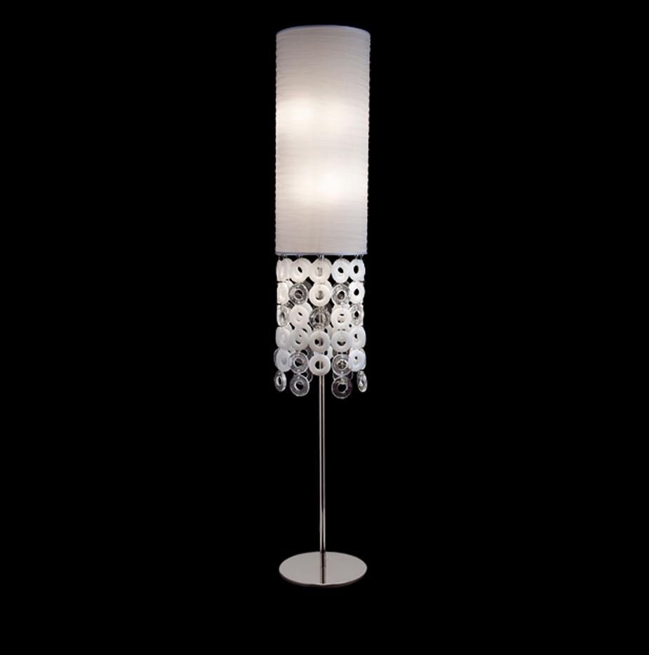Murano Glass Floor Lamp with Soft Light, Standing Lamp with Silk Shade, High-End Lighting, Modern Floor Light, Italian Glass Lighting
