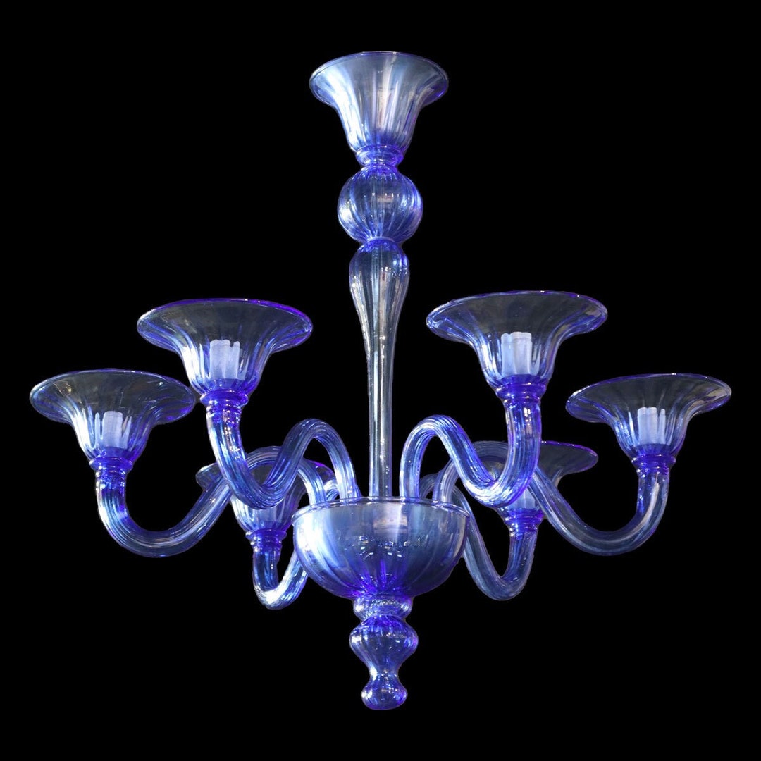 Blue Murano Glass Chandelier, Custom Chandelier, Contemporary Glass ...