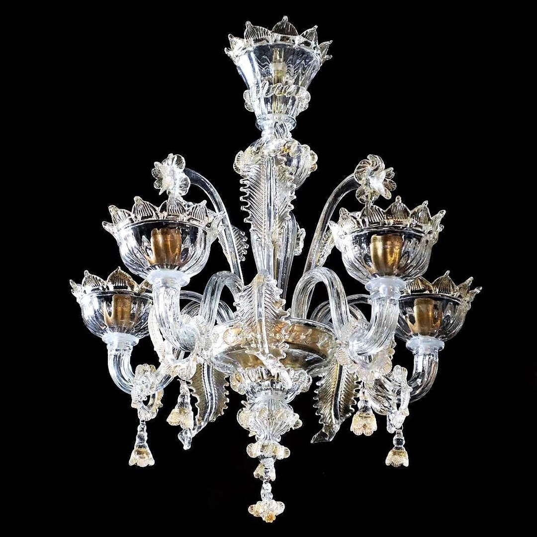 Milano 7 Light 120V Chandelier in Parchment Gold with Clear Radiance Crystal main image 1