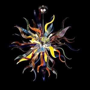 Lámpara de araña de cristal de Murano, lámpara colgante moderna, lámpara de techo de cristal italiano de colores, iluminación de cristal de Murano, lámpara de techo moderna
