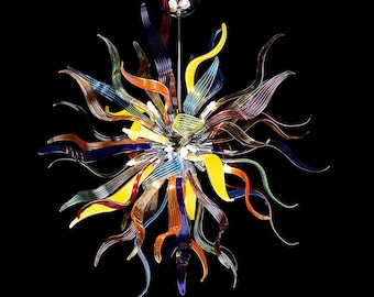 Murano Glass Chandelier, Modern Pendant Light, Colorful Italian Glass Ceiling Light, Murano Glass Lighting, Modern Ceiling Light