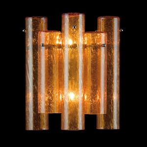 Murano Glass Tubes Sconce, Pelegoso Glass Lighting, Modern Wall Lights, Elegant Light Fixture, Bubbled Glass Sconce