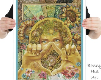 A2 Litha canvas print Summer wall art sun art decoration for wall solstice litha art creations