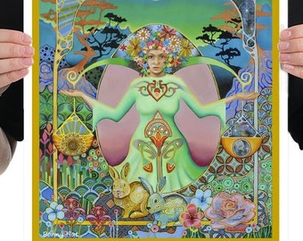 Ostara Canvas Print, Wiccan Wheel of the Year, Spring Equinox Art