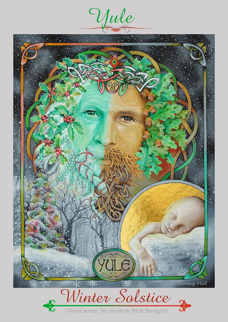 Yule, Yuletide, Celtic Mythology, Winter Solstice, Wiccan Art, Sabbat