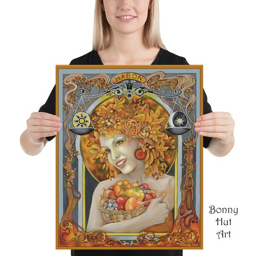 Mabon canvas print, Autumn equinox art, popular Mabon decor, Autumn wall art, pagan gifts for women, wiccan wheel of the year,