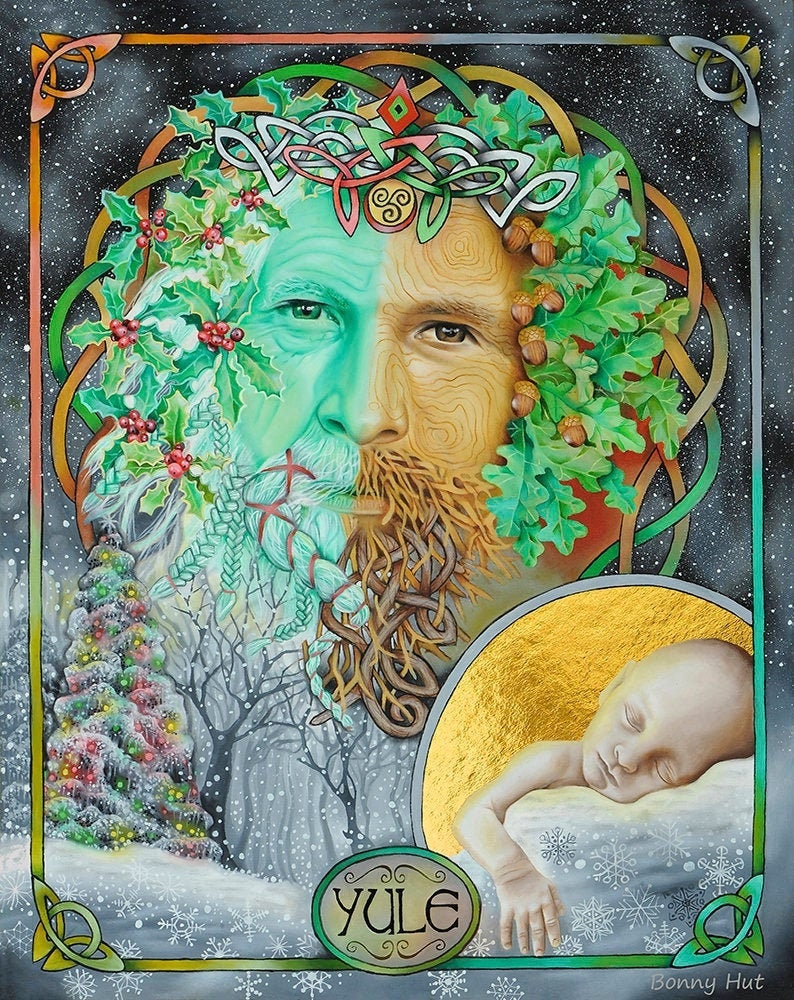 Yule, Yuletide, Celtic Mythology, Winter Solstice, Wiccan Art, Sabbat