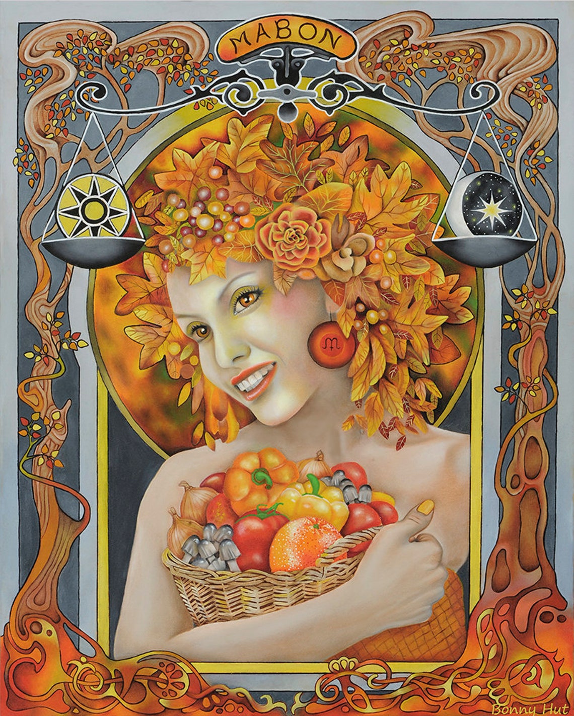 Mabon Autumn equinox Pagan Sabbat art wiccan decor Etsy