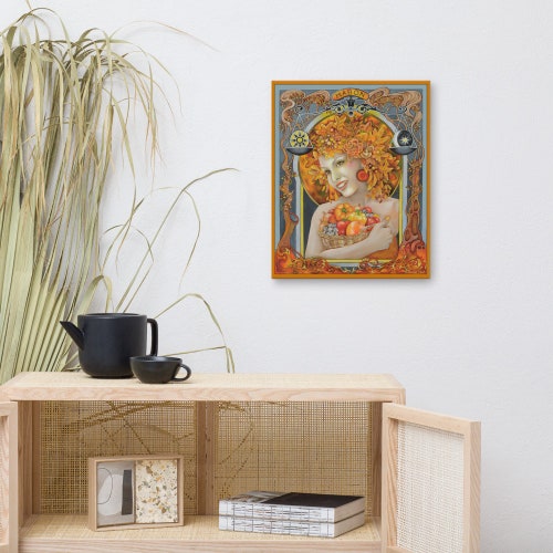 Mabon canvas print, Autumn equinox art, popular Mabon decor, Autumn wall art, pagan gifts for women, wiccan wheel of the year,