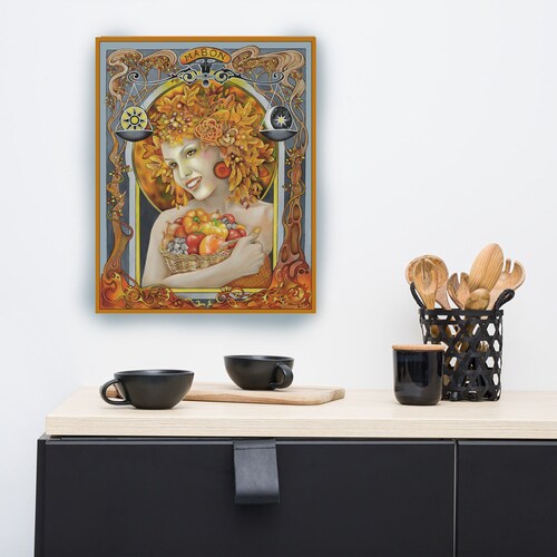 Mabon canvas print, Autumn equinox art, popular Mabon decor, Autumn wall art, pagan gifts for women, wiccan wheel of the year,
