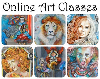 Monthly, casual, online Art Class, Online art workshop, Visionary Art classes, Online art teacher, zoom art classes, painting tutorials,