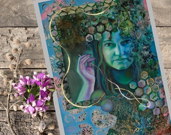 inner Goddess, self discovery, surreal artwork, goddess painting, new age art, visionary art,