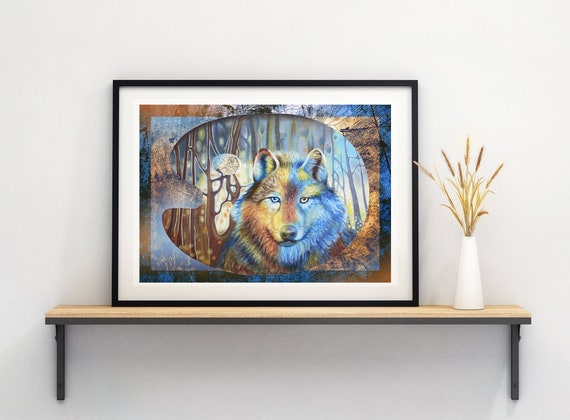 Grey Wolf Downloadable Art Print Wolf Printable Wall Art | Etsy
