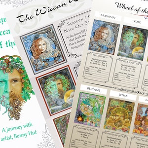 Wheel of the Year Calendar Printable BOS pages Pagan sabbats astrological chart, Wiccan Book of Shadows downloadable bundle