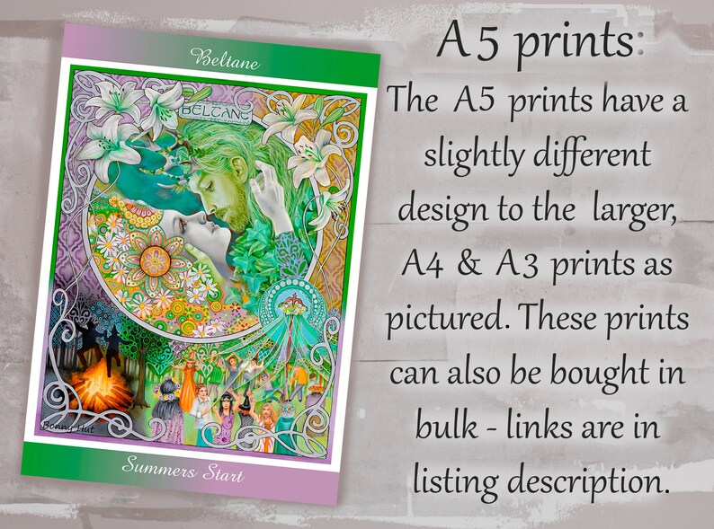 Beltane Wheel of the year wiccan decor Celtic art witchy image 9