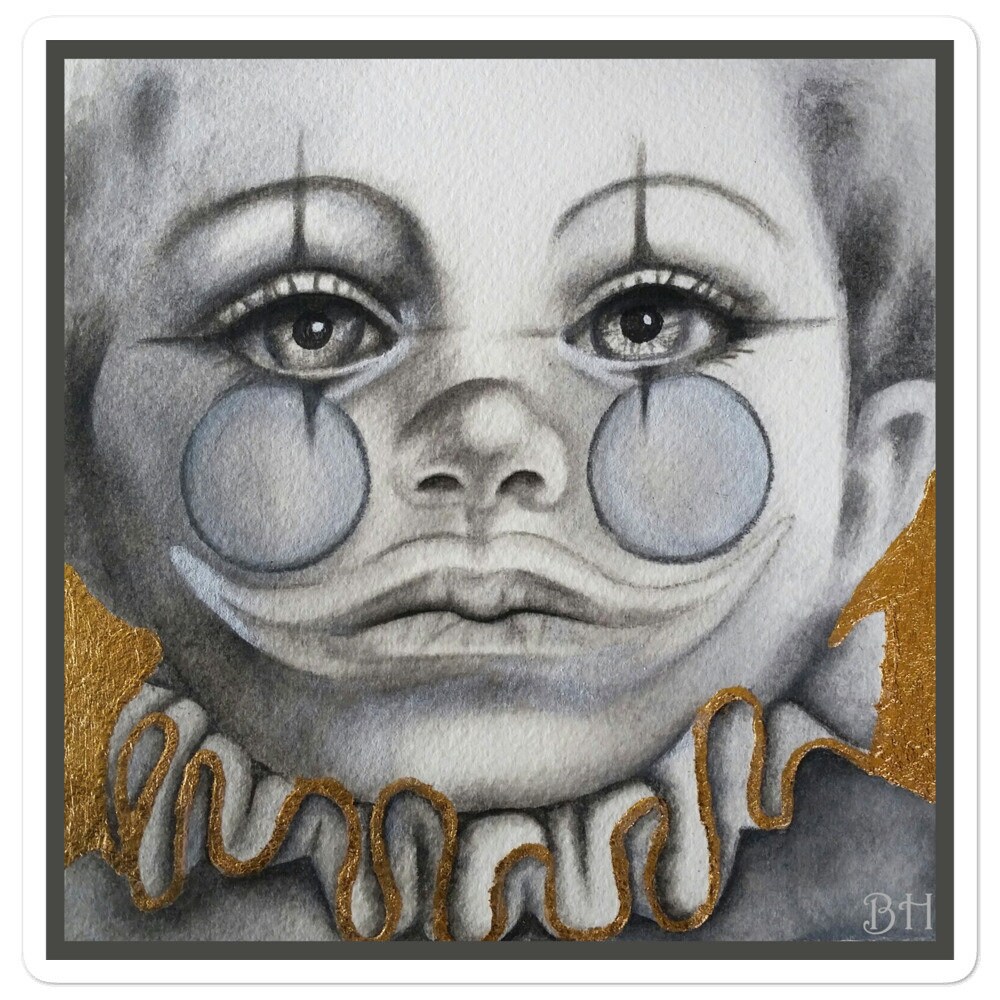 vinyl stickers cute child painting emo sticker clown art etsy