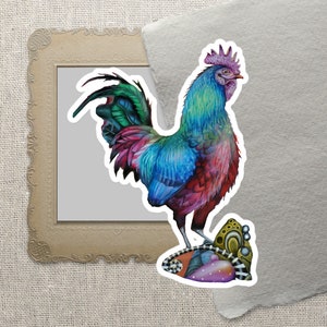Pegatinas de pollo, pegatinas de animales divertidos, pegatinas de álbumes de recortes, pollo surrealista, pegatinas de portátiles independientes,