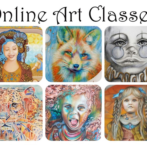 Single, casual, online Art Class, Online art workshop, Virtual Art class,  visionary art,  zoom art classes, painting tutorials,