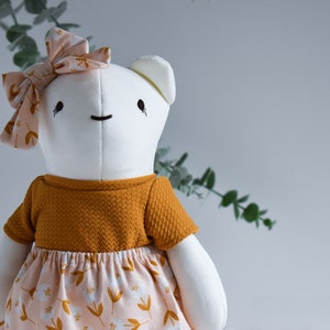 Handmade Polar Bear Stuffed Animal Doll Ready to Ship Huggable Plushie Toy Toddler Boy or Girl Easter Gift, Baby Shower, Nursery Décor image 9