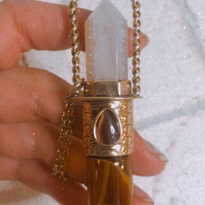 Roller bottle necklace, Custom Crystal point, Essential Oil necklace, Crystal jewelry,mermaid image 5