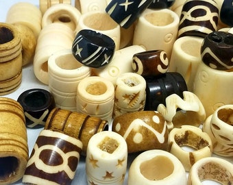 Dread bead set, dreadlock beads, bone bead, hair beads, dreadlocks accessories