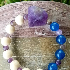 Amethyst bracelet, birthstone,  Appetite, metabolism support, addiction, depression, stress relief, gemstone, crystal jewelry,  bracelets