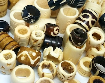 Dread bead set, dreadlock beads, bone bead, hair beads, dreadlocks accessories