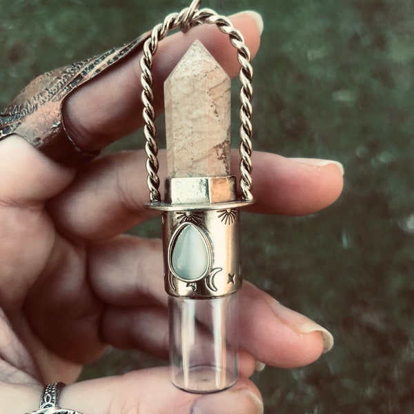 Essential Oil necklace,Roller bottle necklaces,crystal,jasper, bronze